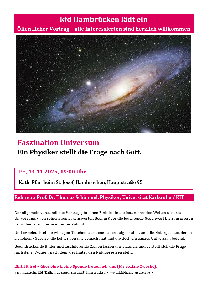 Öffentlicher Vortrag - Faszination Universum